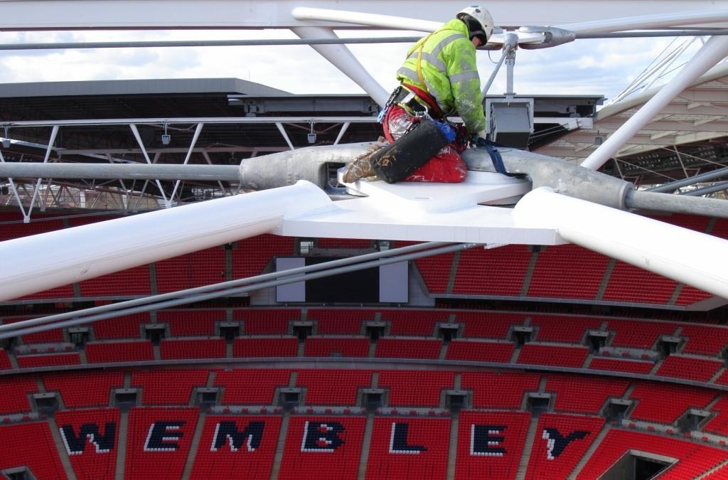 High level welding at Wembley Stadium