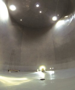 Fully double skin lined above ground storage tank. Using solvent free resin